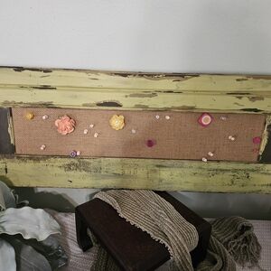 Rustic Yellow and Brown Pin Board Wall Decor